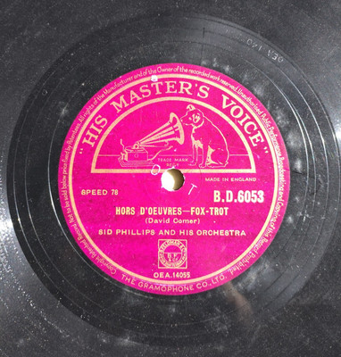 SID PHILLIPS Hors D'Oeuvres / Oh Dear! What Can The Matter Be HMV 78 record jazz