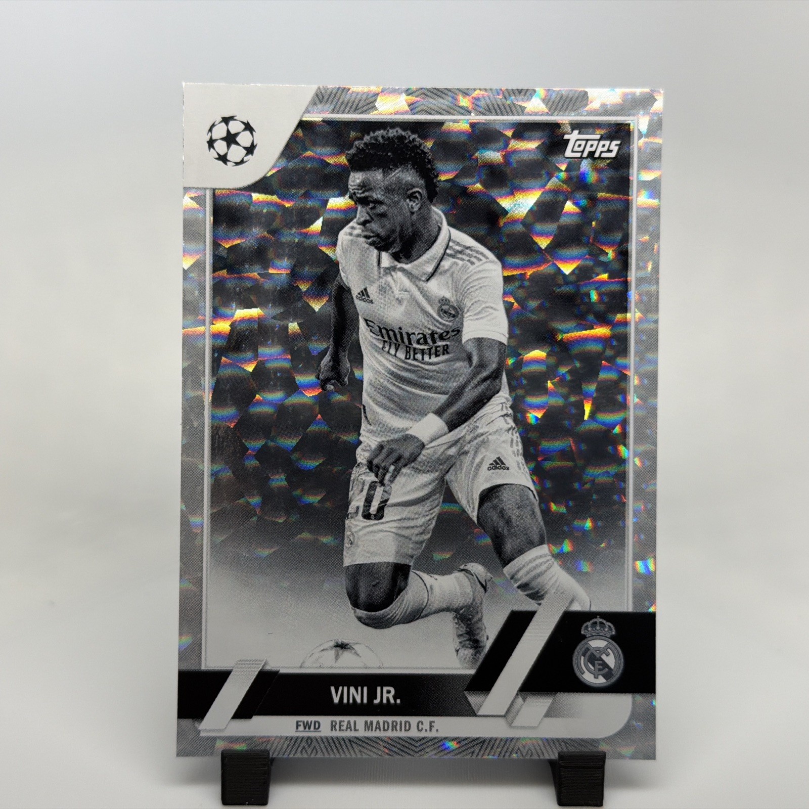 2022 TOPPS UEFA CLUB COMPETITIONS 20 VINI JR. BLACK & WHITE ICY FOIL  /150 #20