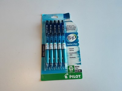 PILOT B2P - Pack of 5 - Bottle to Pen Refillable & Retractable Ball Point Pens
