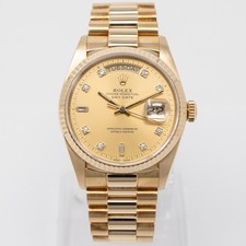 1986 Rolex Day-Date 36 18038 Gold Watch - Champagne Diamond, President - Pre-... 3
