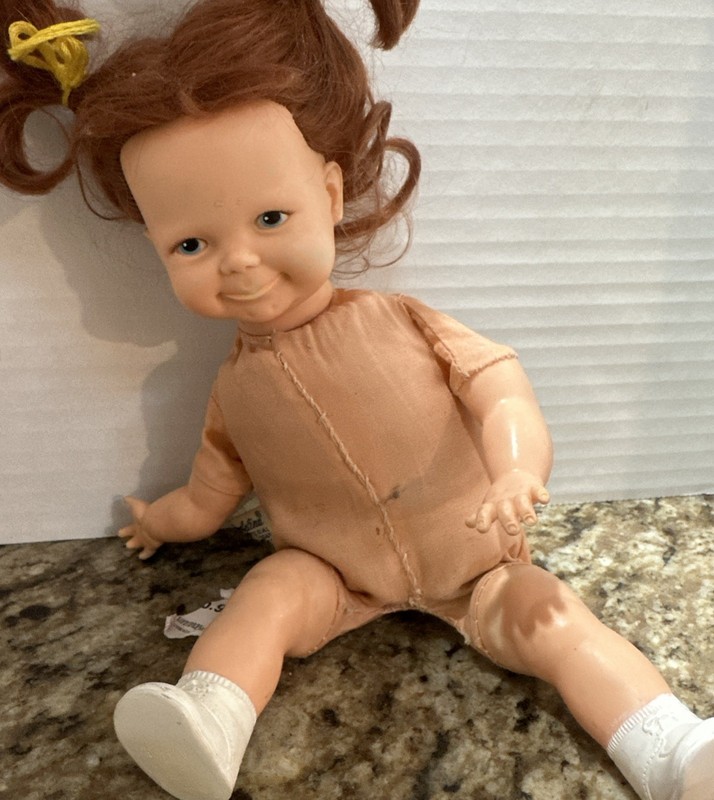 Vintage 1968 Ideal Thumbelina 10" Pull String Doll Red Hair not working 