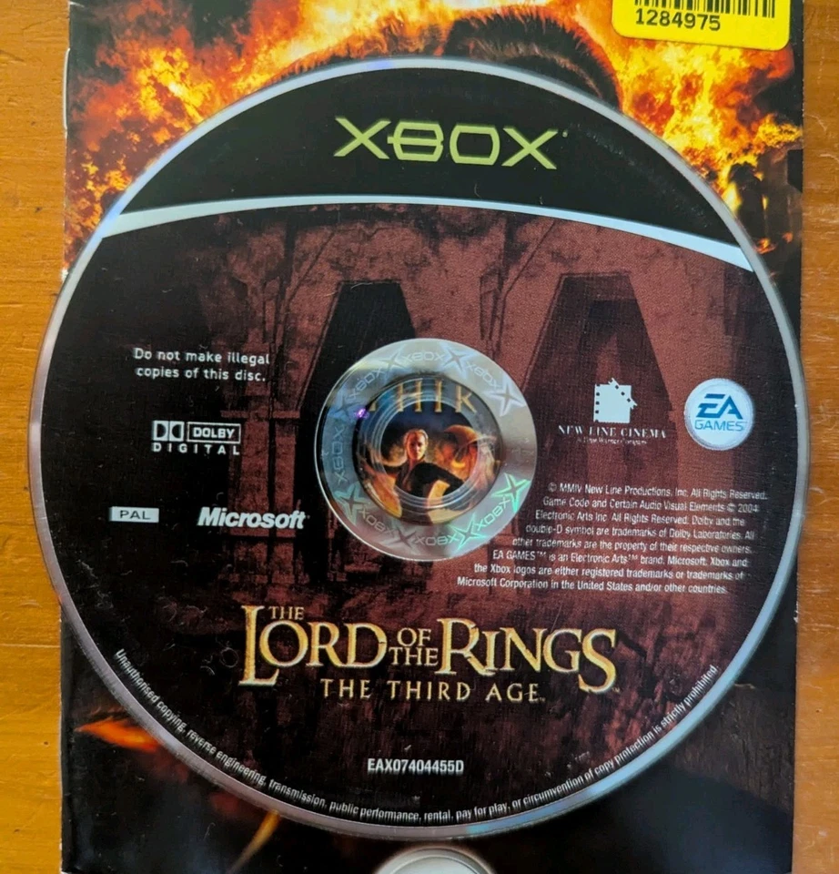 Lord Of The Rings: The Third Age - Microsoft Xbox - Disc & Manual - PAL - Image 2 of 3