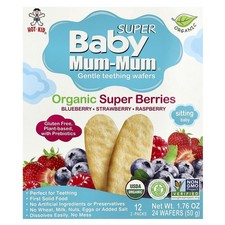 Baby Mum-Mum  Super, Gentle Teething Wafers, Organic Super Berries, 12 Packs, 2