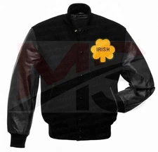 Varsity Bomber Letterman High Quality Wool & Real Leather Notre Dame Jackets