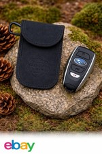 Black RFID Blocking Faraday Pouch  Carabiner   Protects Vehicle Key Fobs 5x3.5"