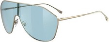 FENDI FF 0405/S LKS 7R Sunglasses Gold Frame Blue Decor Lenses 99mm
