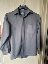 Stafford Mens Travel Wrinkle-Free Button Front Shirt Size 15 1/2 33