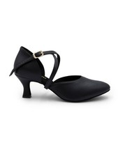 Women's Black X-Strap Ballroom Shoes - 5 Medium