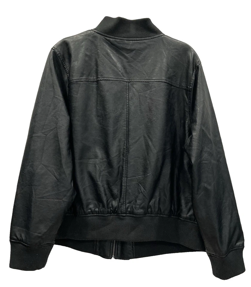 Chaqueta de cuero sintético Ava Viv para mujer 2X negra plateada acento motociclista gótico grunge Y2K Foto 2 de 4
