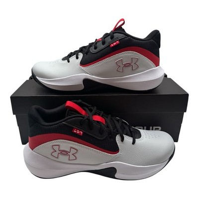 Under Armour Lockdown 7 Basketball Shoes Men Sz 11 Grey Red Sneakers 3028512-100