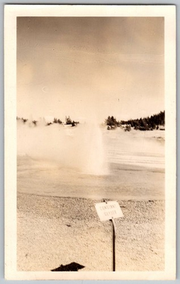 #ad #ad Vtg Bamp;W Snapshot Constant Geyser Erupting Yellowstone National Park Wy 1930s $7.99