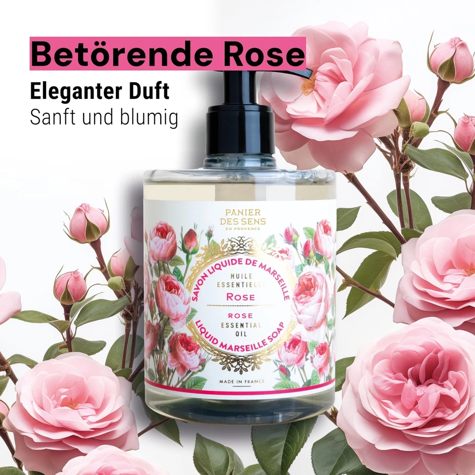 – Marseille Seife flüssig Rose – 97 natürliche Inhaltsstoffe – Feuchtigkeit s... - Bild 2 von 4