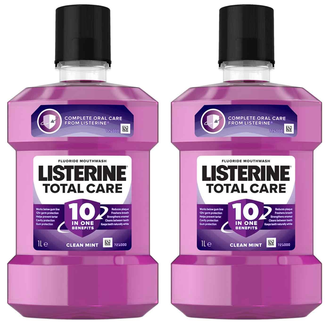 Listerine Total Care Intense Taste Classic Antibacterial Mouthwash (1000ml), Fresh Mint Blast Flavour With 6-in-1 Benefits, Helps Reduce Plaque and Freshens Breath - Image 4