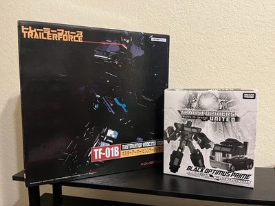 Transformers United Black Optimus Prime With TF-01B Trailerforce Upgrade Kit