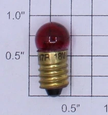 Lionel 1447R 18 Volt Screw Base Transparent Red Small Globe Light Bulb (1)