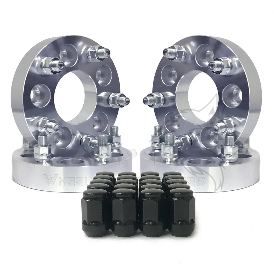 Adaptadores de 4 ruedas 5x4,25 a 5x4,5 +20 tuercas bellota negras para Ford Focus Fusion Foto 2 de 4