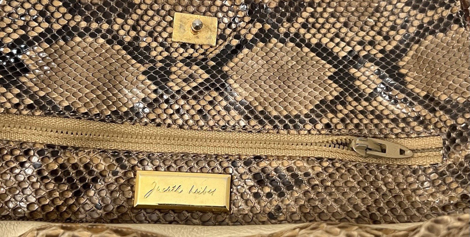 Vintage Judith Leiber Python Snake Skin Shoulder … - image 2