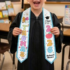 Custom Name Kids Graduation Sash Grad Gift Kindergarten Preschool Class