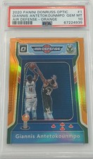 2020-21 Panini Donruss PSA 10 Giannis Antetokounmpo Air Defense Orange /39