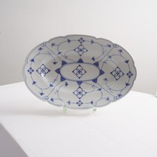 Kalk Eisenberg ovale Servierplatte Vorlegeplatte Indisch Blau Strohblume