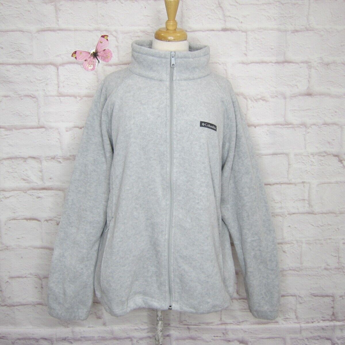 Columbia Benton Springs Full Zip Fleece Jacket in Light Gray - Women's Size 3X