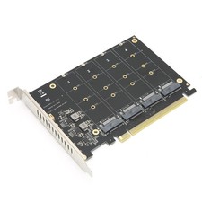 M.2 NVME SSD to PCIe 4.0 Adapter Card, 4 Port NVMe PCIE x16 ph44