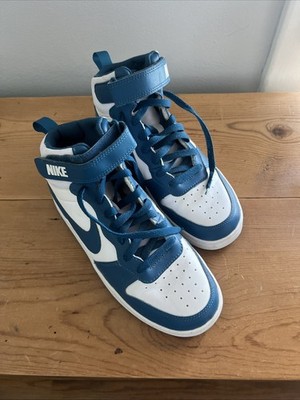 Nike Court Borough Mid 2 GS Shoes White Blue CD7782-108 Size 7Y UK 6