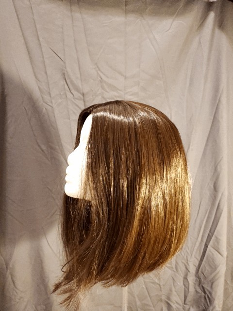 14-Inch Short Straight Middle Part Hair Wig Medium Length Synthetic 
