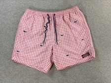 Vineyard Vines Stitched Logo WHALE Mesh Lined Swim Trunks Men's Large Pink