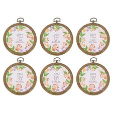 6PCS 3.5" Embroidery Hoops Frame Imitated Wood Cross Stitch Hoop