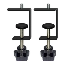 2-Pack Heavy Duty Adjustable C-Clamp with 1/4 Stud Mount - Steel Desk Clamp f...