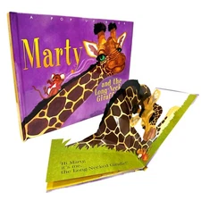 MARTY AND THE LONG NECKED GIRAFFE: A POP UP BOOK By Mavis Stucci Rare Vintage