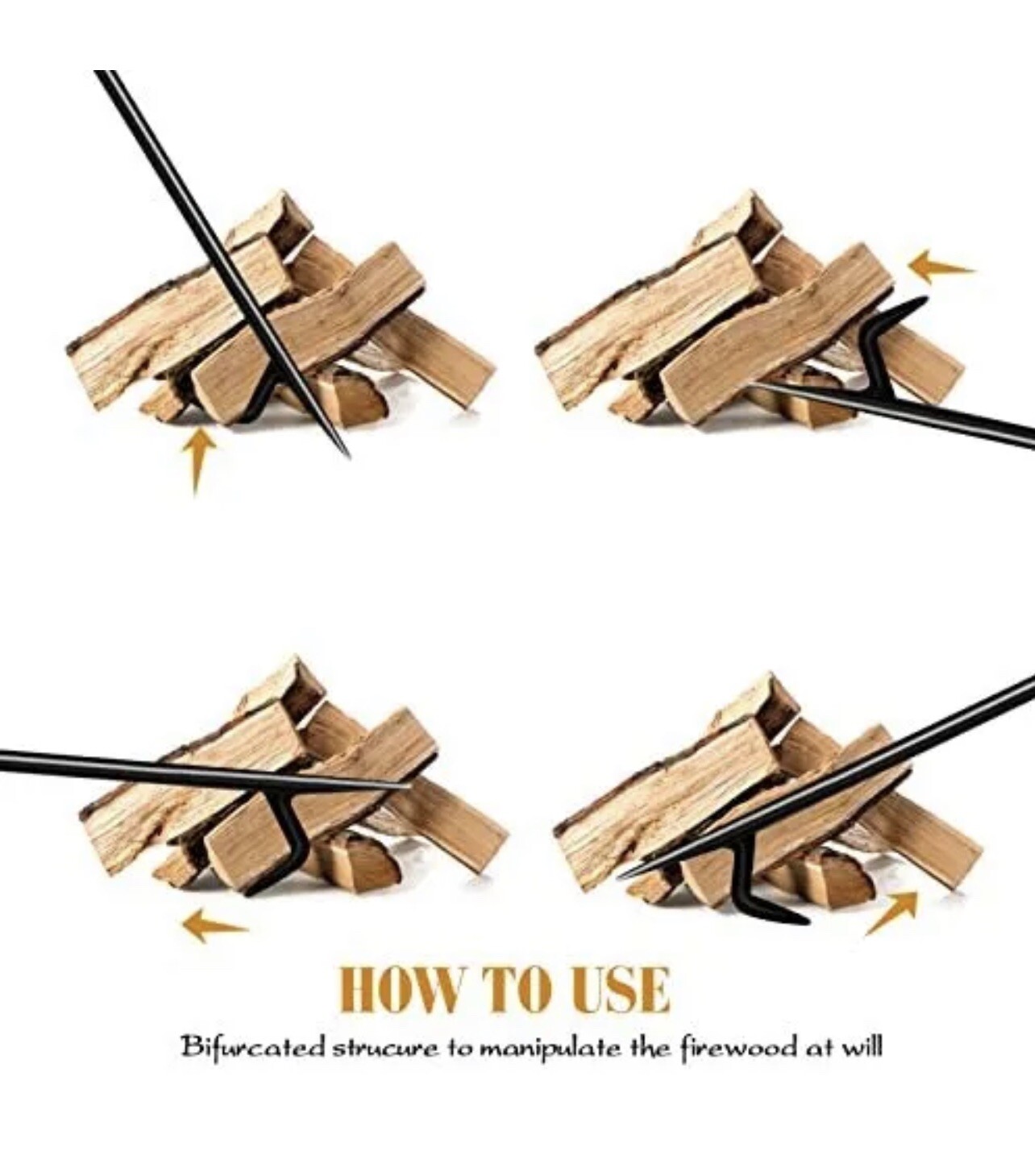 Fire Poker for Fire Pit Fireplace Wood 🔥 Stove 28” Long Steel Durable