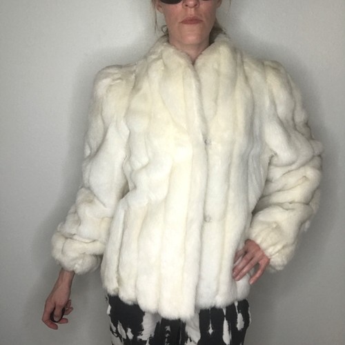 jordache white fur coat