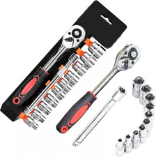 Metric Socket Set Ratchet Wrench Tool Kit 12P...