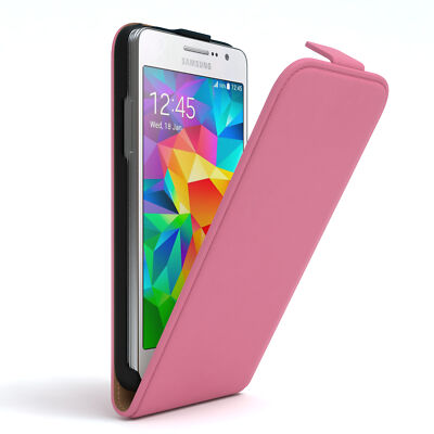 Für Samsung Galaxy Grand Prime Klappetui Hülle Kunstleder Tasche Schutz Rosa