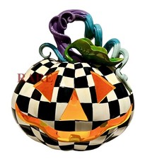 Mackenzie-Childs Fortune Teller Jack O  Illuminated Lantern 12.5" Pumpkin New