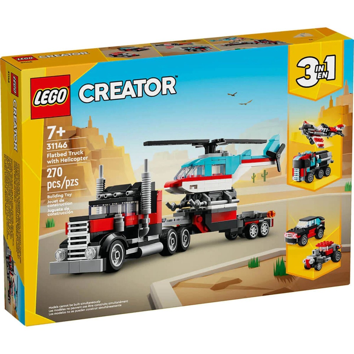 LEGO® Creator Flatbed Truck With Helicopter Building Set 31146 NEW