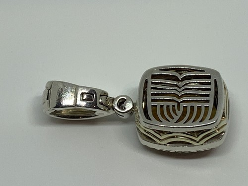 CHARLES KRYPELL DIAMOND SMOKEY TOPAZ PENDANT 18K YELLOW GOLD .925 SILVER - Picture 5 of 9