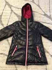 Free Country Black Youth Girls Down Hooded Jacket Size 14