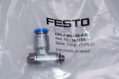 FESTO GRLZ-1/8-QS-6-D 193158 Valvola Di Non Ritorno A Farfalla - Nuova In Scatola Originale