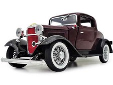 1932 Ford 3-window Coupe Burgundy With Black Top 118 Diecast Model Car By Road 1932 Ford 3-window Coupe Burgundy With Black Top 118 Diecast Model Car By Road