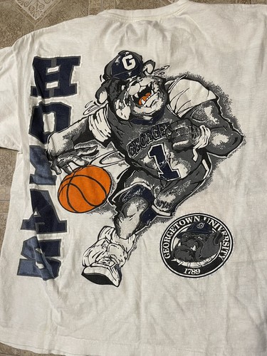 Vintage Georgetown University Hoyas Big Print Bull Dog Basketball Tshirt Size XL - 第 10/11 張圖片