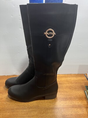 Nautica Women s Size 10 Ginger Lily Black Tall Boots Riding