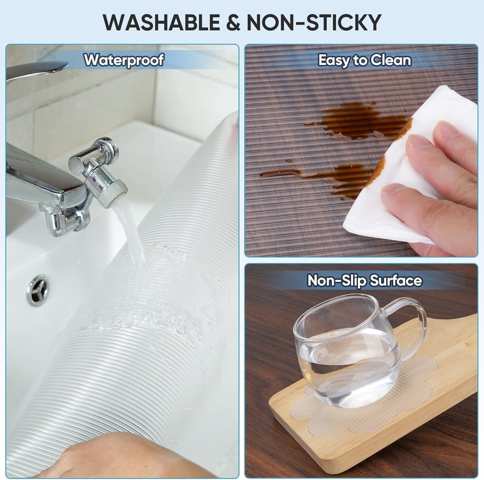 Shelf Liner Drawer Liner, BPA Free Cabinet Liner Non-Toxic Non-Slip ...