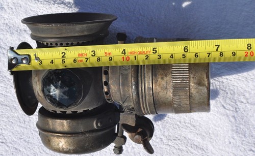 1899 USA Badger Brass Kenosha WI Solar S Bicycle Motorcycle Carbide Lamp Lantern - Picture 11 of 12