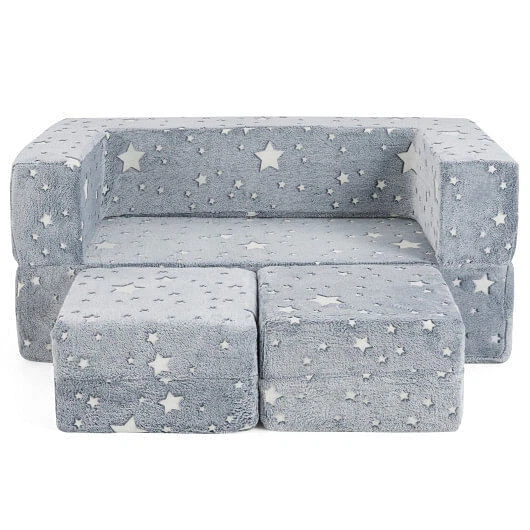 Kids 2 Seater Play Couch Removable Washable Flannel