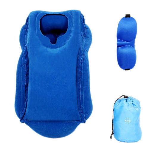 Inflatable Air Travel Pillow Airplane Office Nap Rest Neck Head Chin Cushion - 第 10/23 張圖片