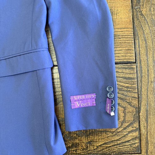 Vinci Mens Purple Suit Set Slacks & Jacket Sports Coat 40L Made In Italy NWT - Picture 4 of 24