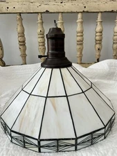 MISSION Tiffany Style STAINED Glass Hanging Pendant LAMP SHADE*VINTAGE STYLE*